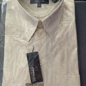 Kenneth Cole Reaction Men's Ivory (Ecru) Dress Shirt. Size L 16 34/35